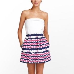 Lilly Pulitzer whales tail strapless dress